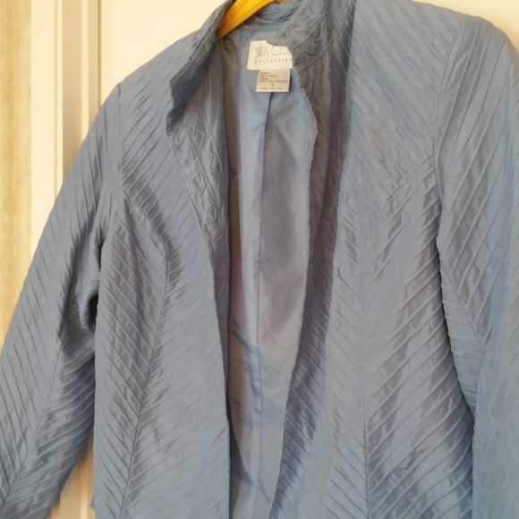 Blue Silk Blazer by Silk Club Collection - Picture 2 of 7